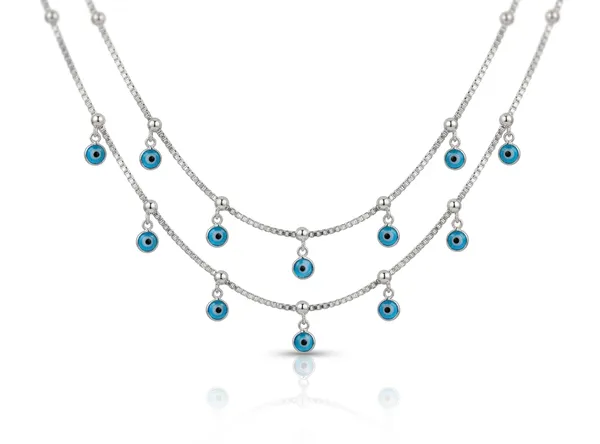925_Sterling_Silver_Evil_Eye_Beaded_Jewellery_Anklet