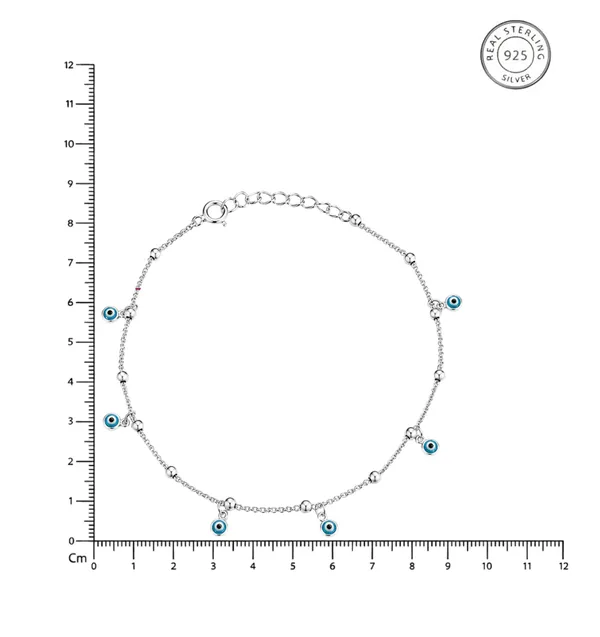 925_Sterling_Silver_Evil_Eye_Beaded_Jewellery_Anklet