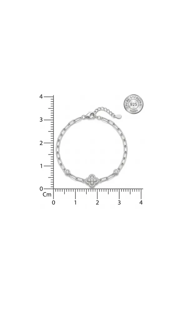 925_Sterling_Silver_Clover_Charm_Link_Bracelet