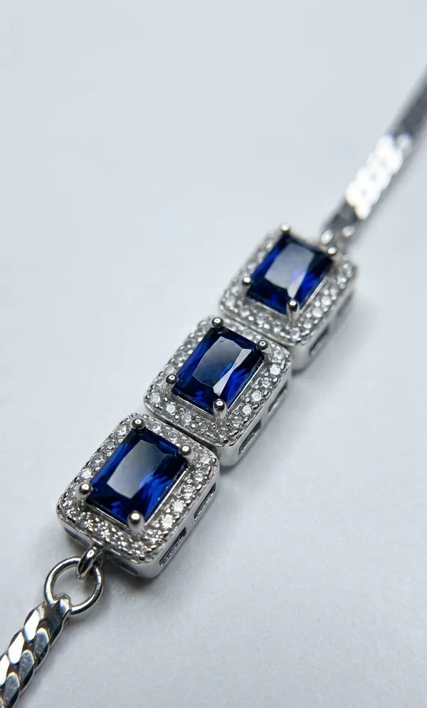 925_Sterling_Silver_Blue_Sapphire_CZ_Bracelet