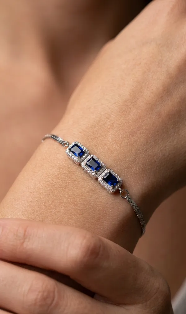 925_Sterling_Silver_Blue_Sapphire_CZ_Bracelet