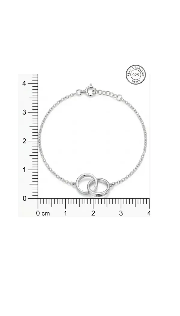 925_Sterling_Silver_love_Interlocking_Circle_Jewellery_Bracelet