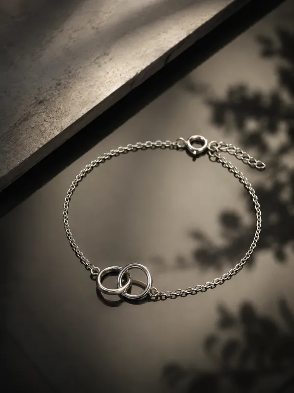925_Sterling_Silver_love_Interlocking_Circle_Jewellery_Bracelet