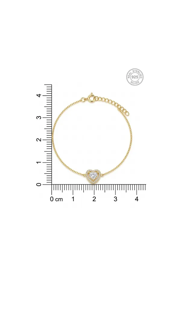 925_Sterling_Silver_With_22k_Gold_Plated_Heart_Solitaire_Bracelet
