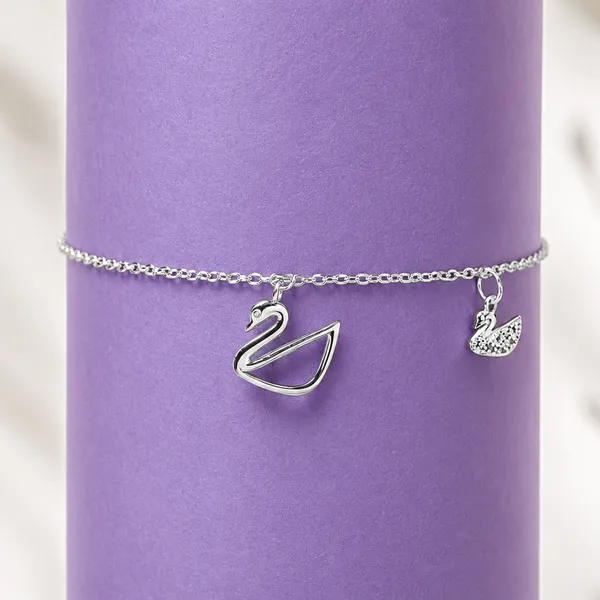 925_Sterling_Silver_Swan_Charm_Bracelet