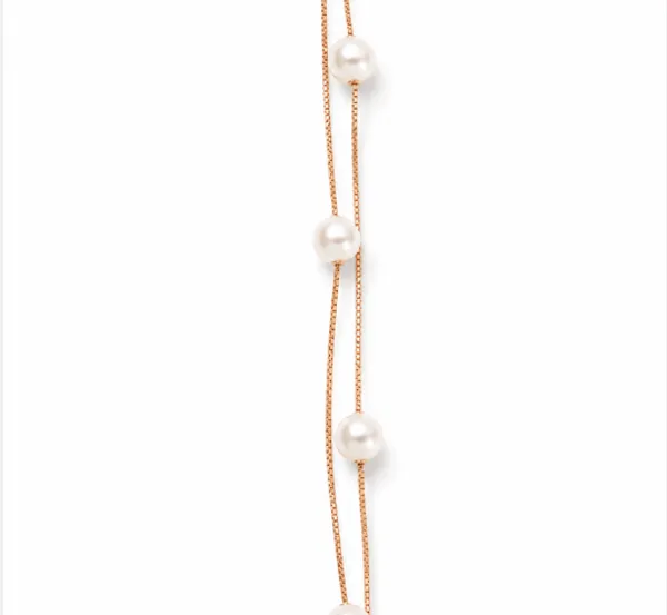 925_Sterling_Silver_Rose_Gold_Plated_Luna_Pearl_Chain_Bracelet_Made