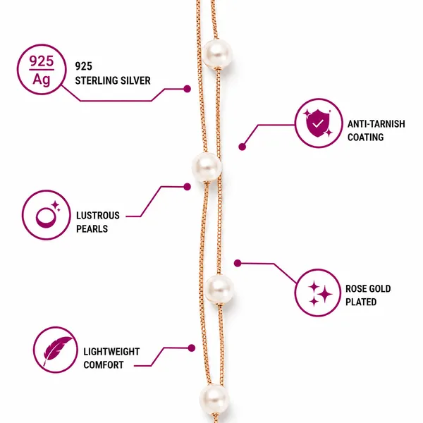 925_Sterling_Silver_Rose_Gold_Plated_Luna_Pearl_Chain_Bracelet_Made