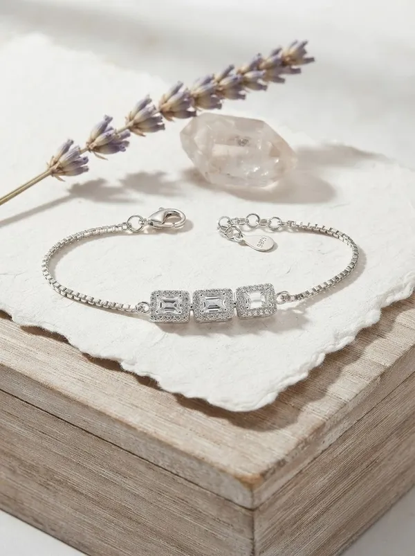 925_Sterling_Silver_Princess_Halo_Bracelet