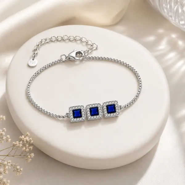 925_Sterling_Silver_Blue_Princess_Halo_Bracelet