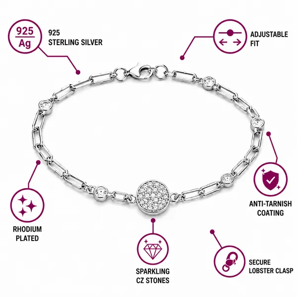 925_Sterling_Silver_Minimal_Zircon_Disc_Chain_Bracelet