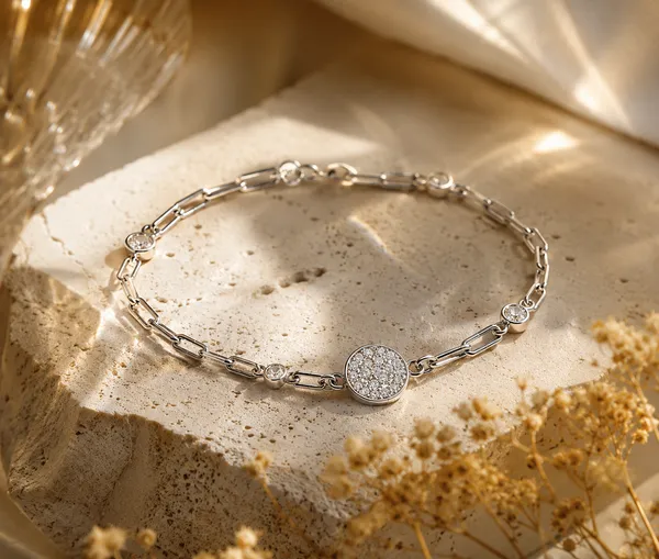 925_Sterling_Silver_Minimal_Zircon_Disc_Chain_Bracelet