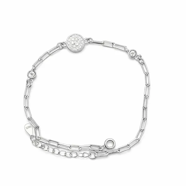 925_Sterling_Silver_Minimal_Zircon_Disc_Chain_Bracelet