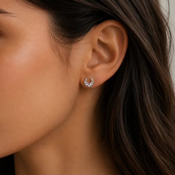 925_Sterling_Silver_Finish_Crystal_Moon_Stud_earring
