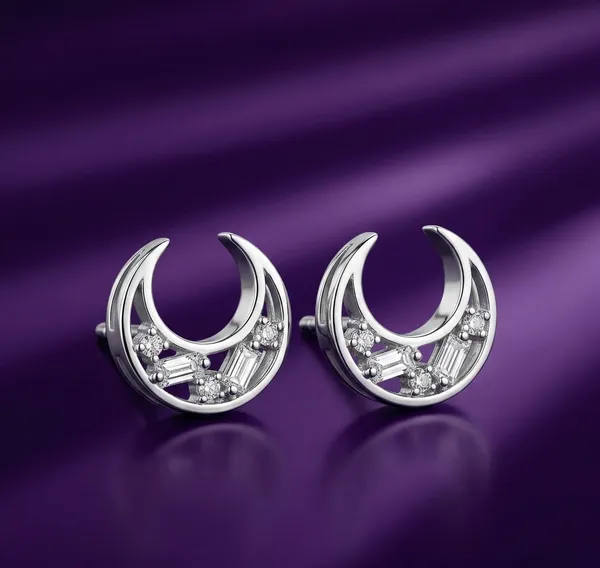 925_Sterling_Silver_Finish_Crystal_Moon_Stud_earring