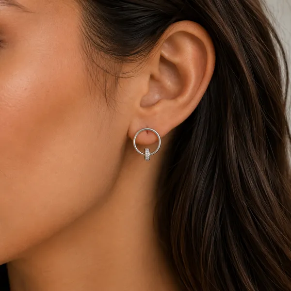 925_Sterling_Silver_Zircon_Hoop_Earring
