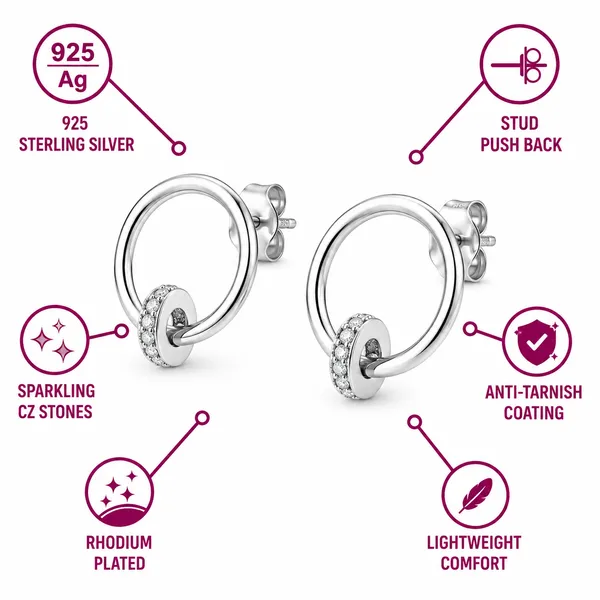 925_Sterling_Silver_Zircon_Hoop_Earring