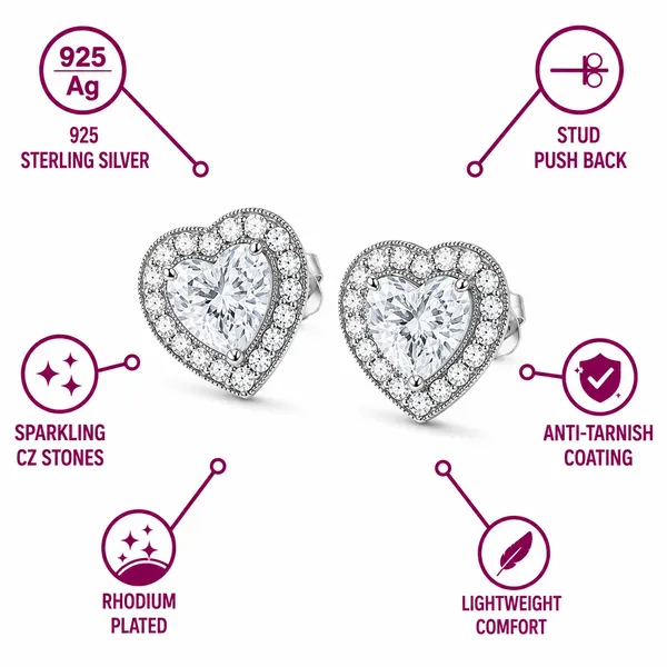 925_Sterling_Silver_Heart-Shaped_Halo_JewelleryStud_Earrings