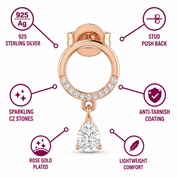 925_Sterling_Silver_With_Rose_Gold_Plated_Finish_Crystal_Drop_Circle_Earrings