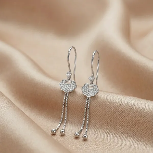 925_Sterling_Silver_Cloud_Charm_Long_Drop_Earrings