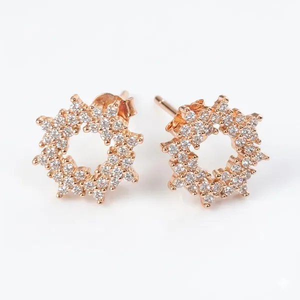 925_Sterling_Silver_Rose_Gold_Plated_Floral_Diamond_earrings