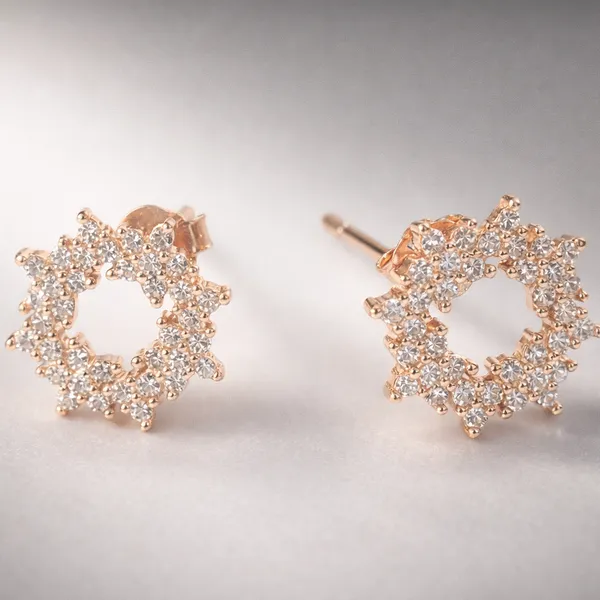 925_Sterling_Silver_Rose_Gold_Plated_Floral_Diamond_earrings
