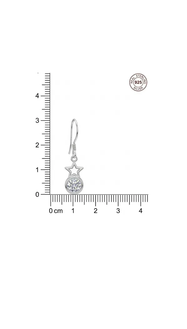 925_Sterling_Silver_Star_&_Circle_Crystal_Jewellery_Earrings