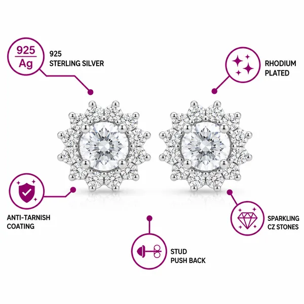 925_Sterling_Silver_Floral_Cluster_CZ_Jewellery_Earrings
