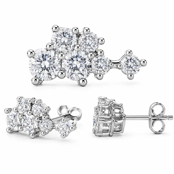 925_Sterling_Silver_Cluster_CZ_Stud_Earrings
