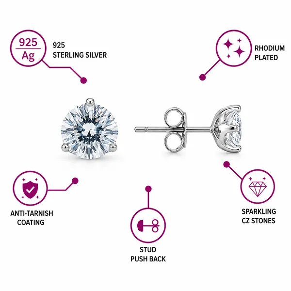 925_Sterling_Silver_Solitaire_Cubic_Zirconia_Earrings