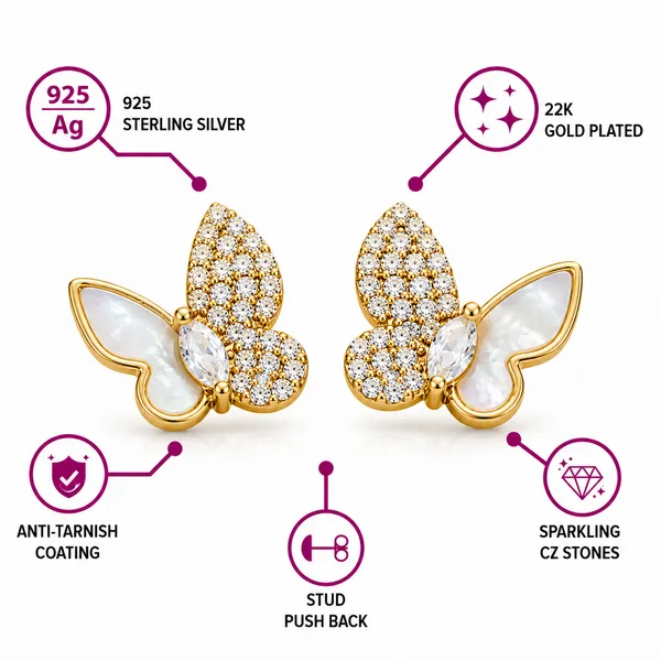 925_Sterling_Silver_With_22K_Gold_Plated_Dual_Wing_Butterfly_Mother_of_Pearl_earrings