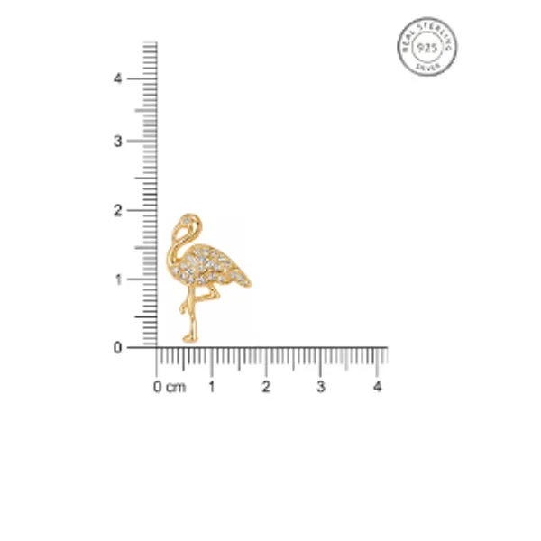 925_Sterling_Silver_Gold_Plated_Flamingo_CZ_Stud_Earrings