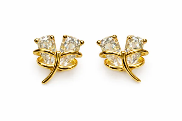 925_Sterling_Silver_Gold_Plated_Butterfly_CZ_Stud_Earrings
