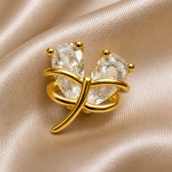 925_Sterling_Silver_Gold_Plated_Butterfly_CZ_Stud_Earrings