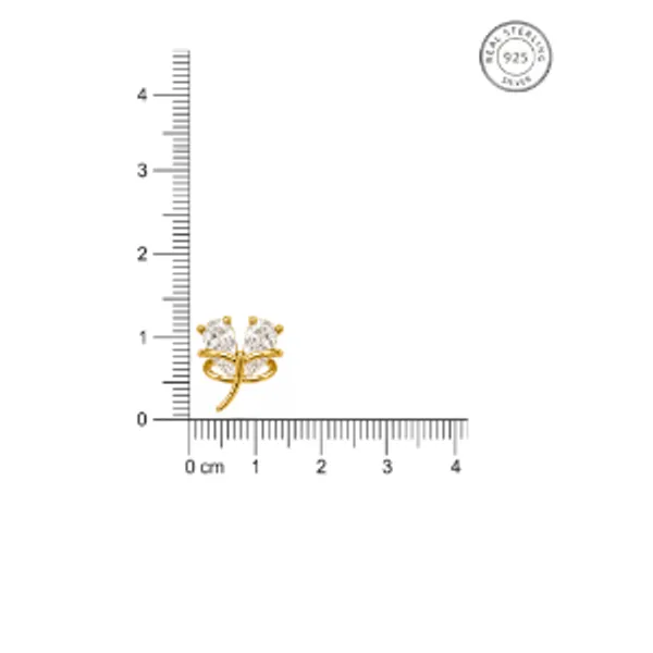 925_Sterling_Silver_Gold_Plated_Butterfly_CZ_Stud_Earrings