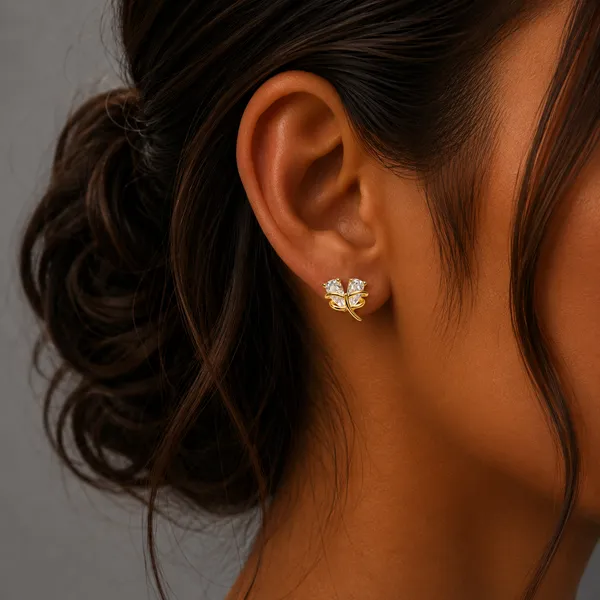 925_Sterling_Silver_Gold_Plated_Butterfly_CZ_Stud_Earrings