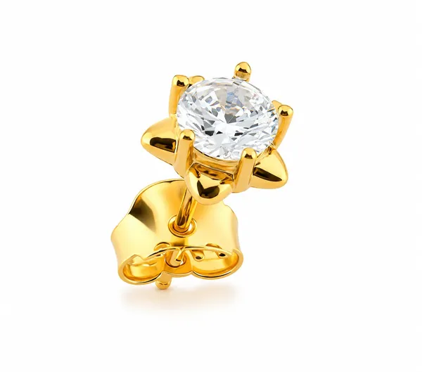 925_Sterling_Silver_Gold_Plated_Star_Solitaire_Stud_Earrings