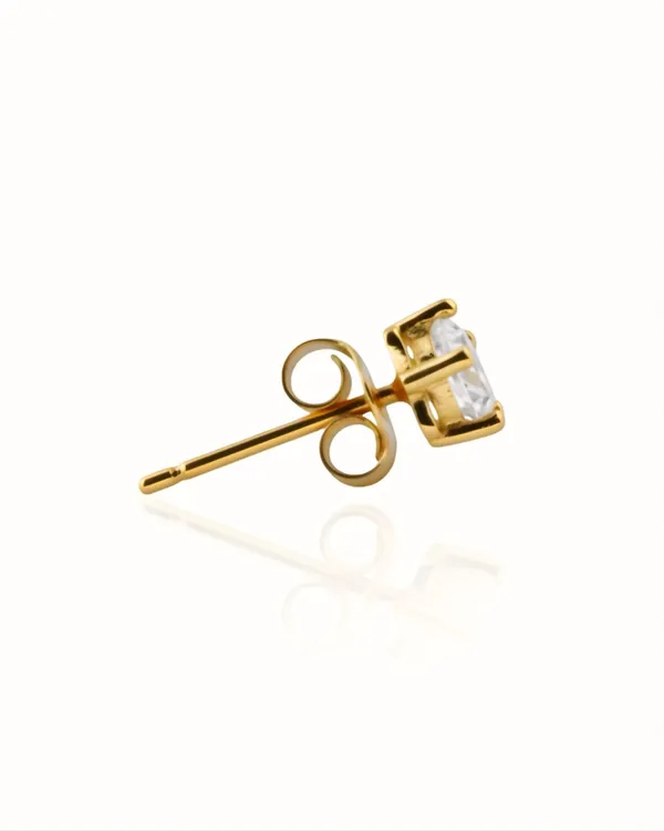 925_Sterling_Silver_Gold_Plated_Star_Solitaire_Stud_Earrings