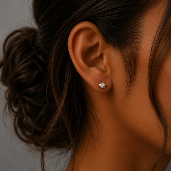 925_Sterling_Silver_Gold_Plated_Star_Solitaire_Stud_Earrings