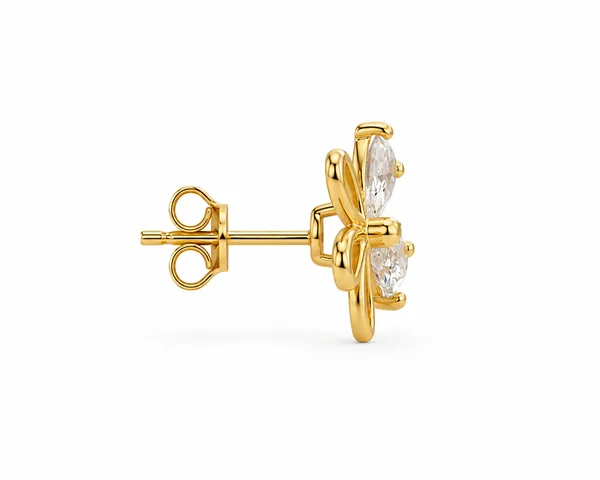 925_Sterling_Silver_Gold_Plated_Crystal_Bow_Stud_Earrings