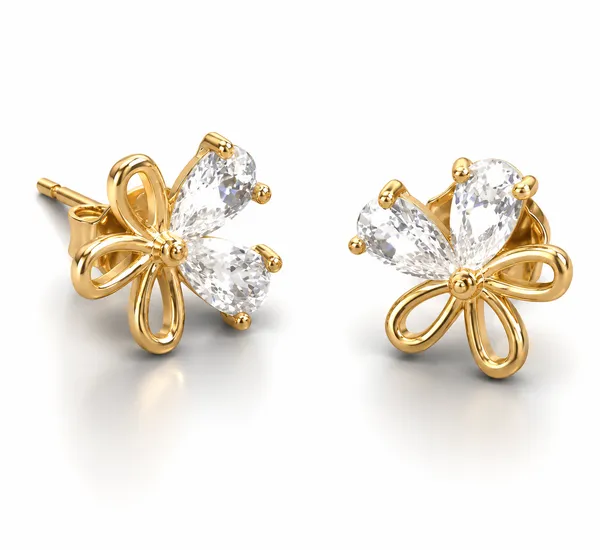 925_Sterling_Silver_Gold_Plated_Crystal_Bow_Stud_Earrings