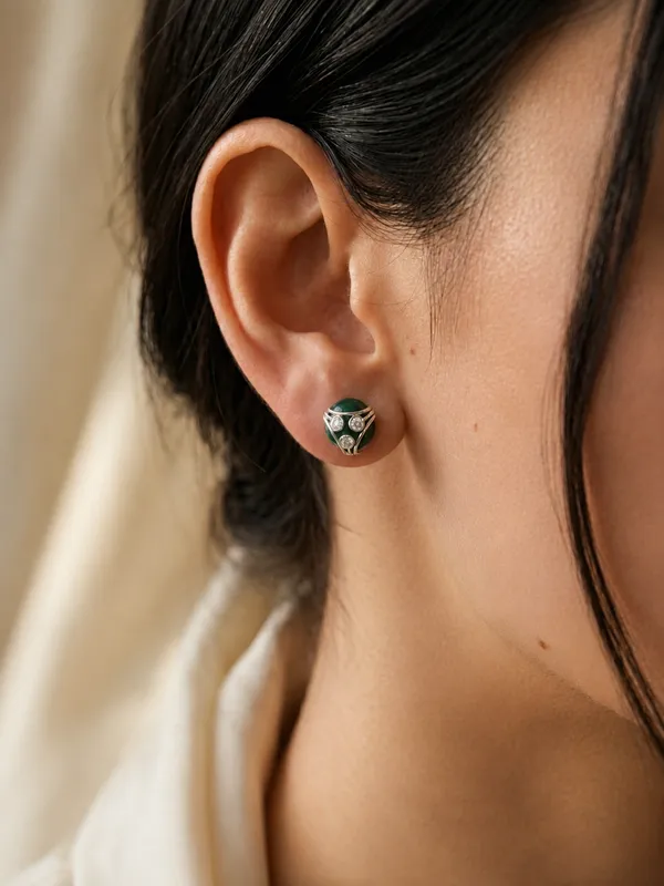 925_Sterling_Silver_Green_Pearl_Stud_Earrings