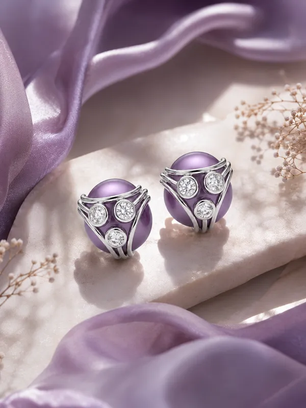 925_Sterling_Silver_Purple_Pearl_Stud_Earrings