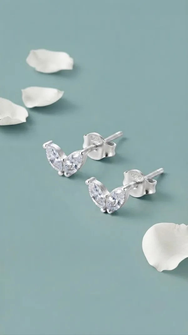 925_Sterling_Silver_22K_Rose_Gold_Plated_Duo_Marquise_Leaf_Stud_Earrings