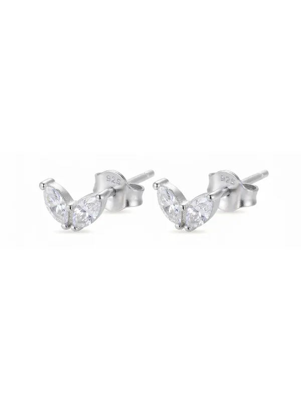 925_Sterling_Silver_22K_Rose_Gold_Plated_Duo_Marquise_Leaf_Stud_Earrings