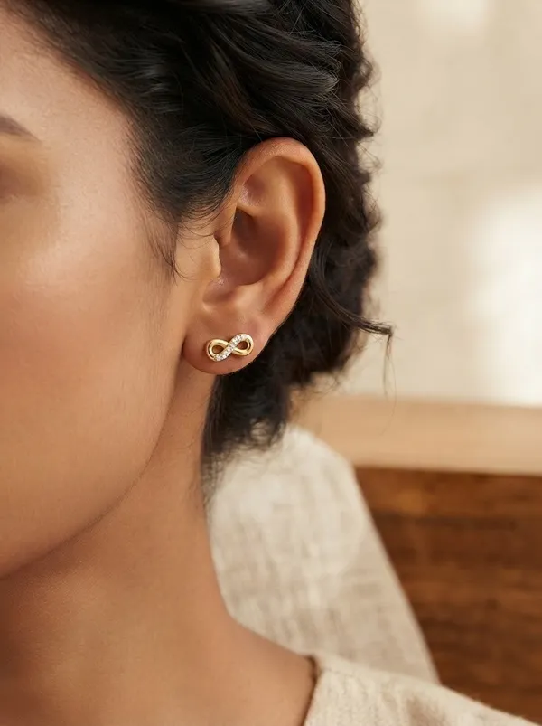 925_Sterling_Silver_22K_Gold_Plated_Sparkling_CZ_Infinity_Stud_Earrings