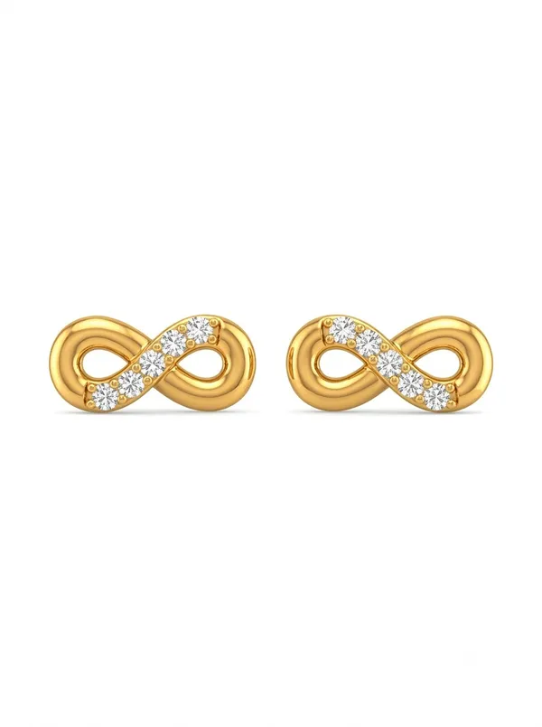 925_Sterling_Silver_22K_Gold_Plated_Sparkling_CZ_Infinity_Stud_Earrings