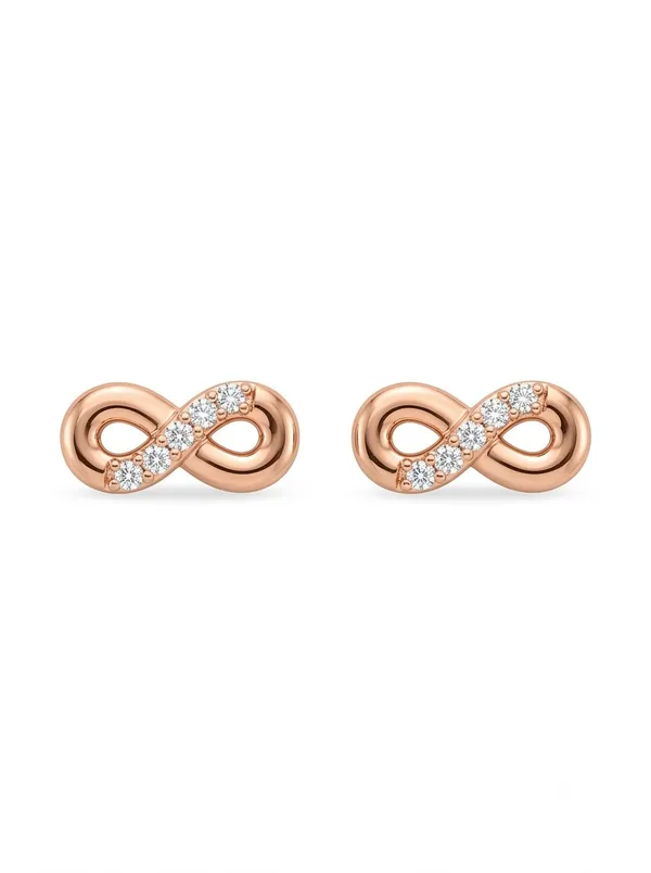 925_Sterling_Silver_22K_Rose_Gold_Plated_Sparkling_CZ_Infinity_Stud_Earrings