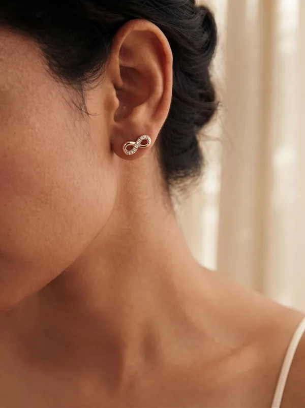 925_Sterling_Silver_22K_Rose_Gold_Plated_Sparkling_CZ_Infinity_Stud_Earrings