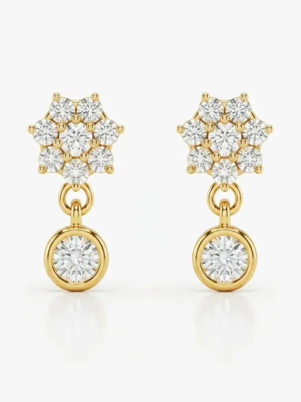 925_Sterling_Silver_22K_Gold_Plated_Sparkling_CZ_Floral_Drop_Earrings