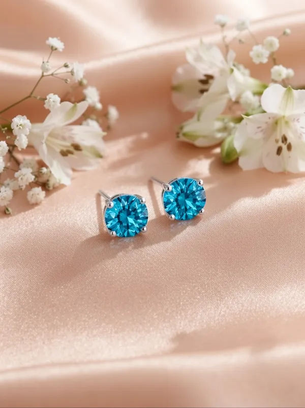 925_Sterling_Silver_Sparkling_Blue_CZ_Turquoise_Round_Stud_Earrings